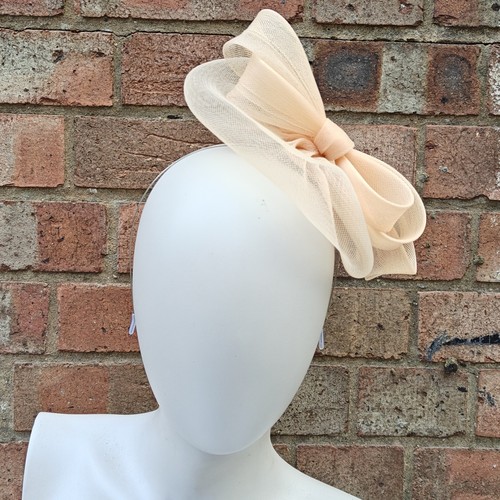 Nude peach handmade fascinator - nude,