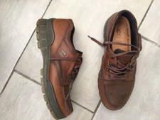 ECCO GENUINE TRACK 25 SHOES UK 9 EU 43 BROWN LEATHER GORE-TEX WATERPROOF