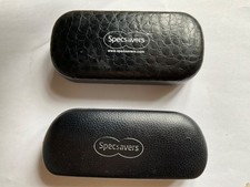 SPECSAVERS SNAP SHUT HARD GLASSES/SUNGLASSES CASES, BLACK BOTH LITTLE USED