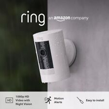 Ring 1080P HD Smart Video Camera wireless outdoor Security Stick Up Cam CCTV WHT