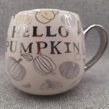 Next - Hello Pumpkin - Silver Rimmed - Ceramic Mug 