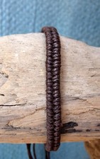 Brown Cotton Cord Thai Wristband Bracelet Handcrafted Wristwear