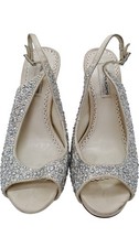 Benjamin Adams London Peep Toe Rhinestone Slingback Heels EU35 T2940 D148