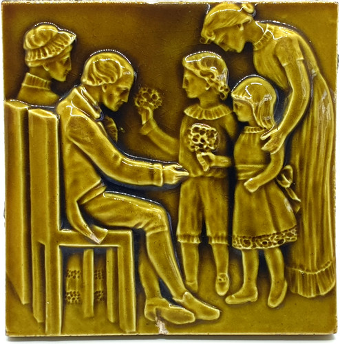 Antique fireplace tile high - fireplace,