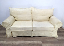 SOFA 3 Seater Collins & Hayes Buttermilk Loose Cover Goose Feather Cushions