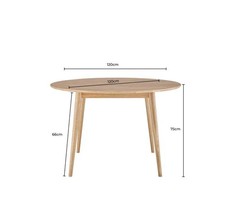 Dusk Heidi Solid Natural Oak 4-6 Seater Round Dining Table RRP £329