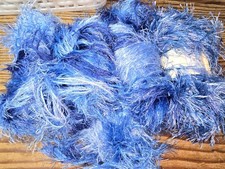Needles Fluffy Textured Blue Blend Wool Yarn approx 3-4 equiv. Balls Preloved