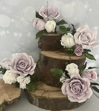 4 Piece Sugar Flowers Wedding/Celebration Cake Topper/Decoration With Roses
