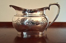 Antique Britannia Metal Cream Jug Silver-Plated Edwardian Tableware Collectable