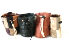 UNISEX QUALITY DRAWSTRING POUCH QUALITY MADE FROM STRONG REAL LEATHER COINS BAG 