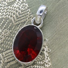 Garnet Pendant Real Silver