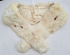 Vintage Ivory Cream Real Fur Detachable Fur Collar For Jumper/Coat/Jacket