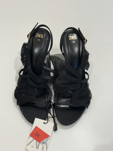 Zara new black sandal heels - zara,