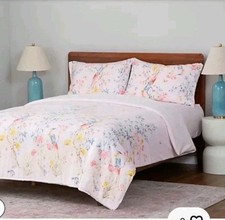 Cozee Home Nature Inspired Velvetsoft 4 Piece Duvet Set Double White /Pink /Blue