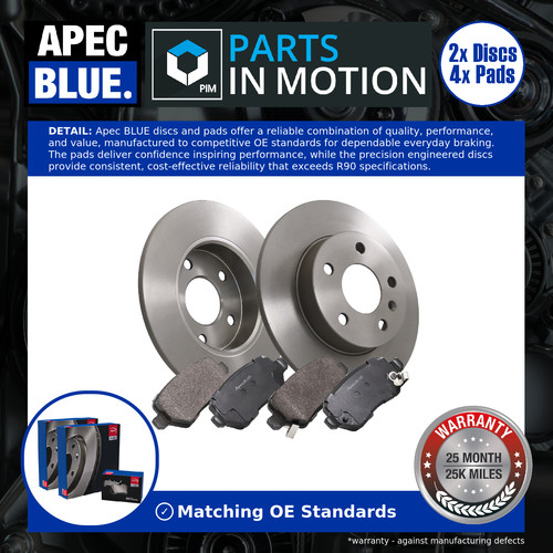 Solid brake discs and pads - 2x,