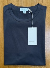 Sunspel Mens Short Sleeve classic T-Shirt in dark charcoal (M) - new with tags