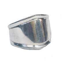 Hand Crafted Spoon Ring Silver Plated Flatware One Of A Kind 16 Grams Size 9
