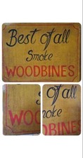 Hand Painted BEST OF ALL SMOKE WOODBINES Wooden Sign