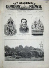 Old Antique Print 1886 Burmah