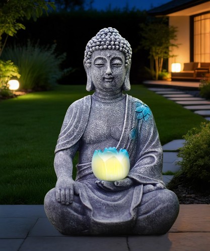 Goodeco solar buddha statue - goodeco,