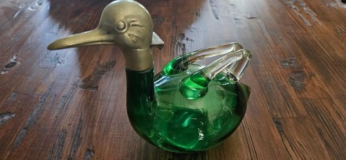 Antique bohemian green glass - bohemian,