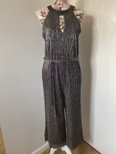 Metallic plissé wide leg - metallic,