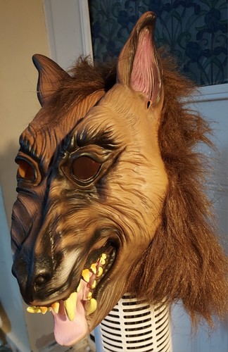 Scary werewolf mask brown - werewolf,