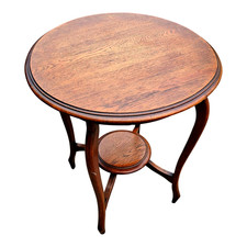 Antique Edwardian Mahogany Sheraton Style Two-Tier Occasional Table