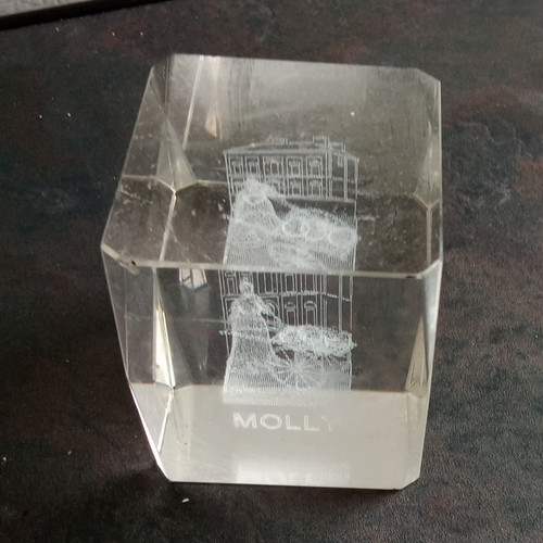 Molly clear glass paperweight - molly,