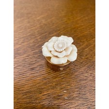 Estee Lauder 1980's White Christmas Camellia Solid Perfume Compact