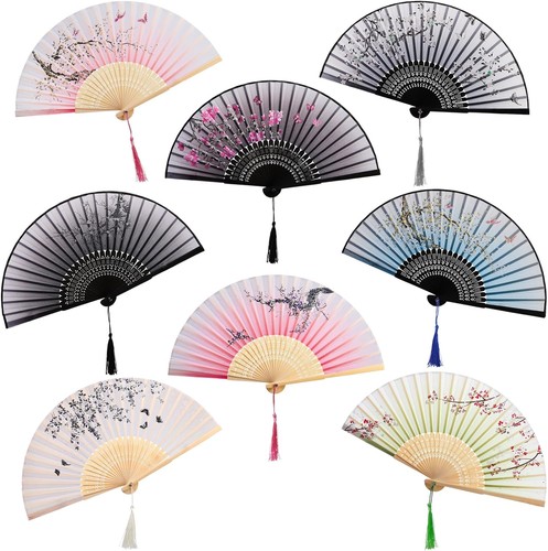 Folding hand fans - folding, bamboo
