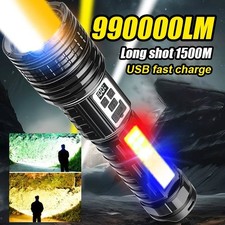 LED Flashlight Super Bright Long Distance Torch Tactical Lamp Camping Jungle USB