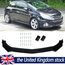 GlossBlack Front Bumper Lip Splitter Spoiler Under Chin For Vauxhall Corsa 00-20