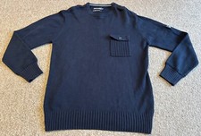 Rockport Jumper Sweater in Navy Blue Mens Medium - Vintage Retro