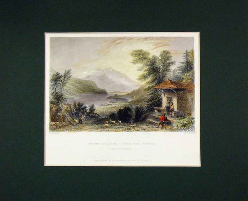 Original old antique print - old,