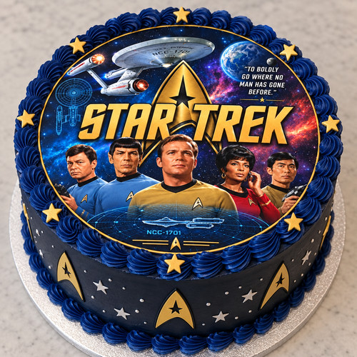 Star trek 5inch edible icing - trek, 7.5inch