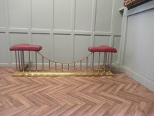 Leather Upholstered Brass and