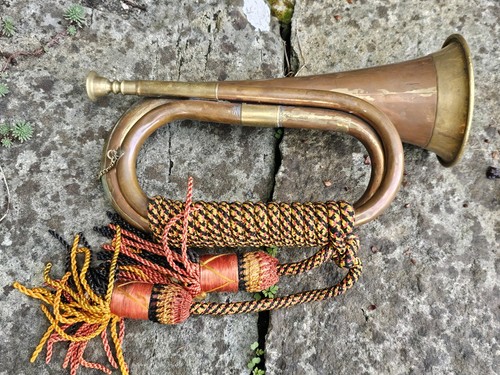 Brass military bugle - brass,
