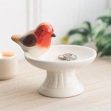 Robin Bird Bath Ceramic