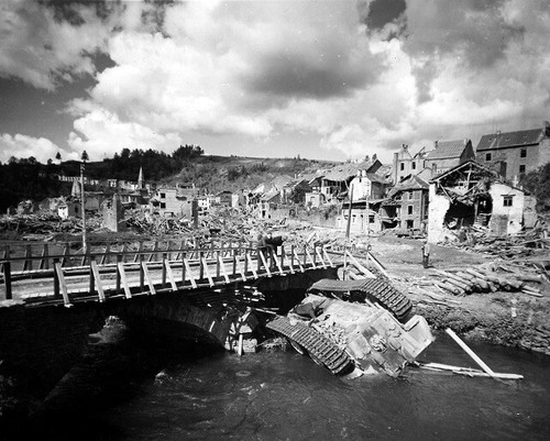 Overturned german tank - overturned, in