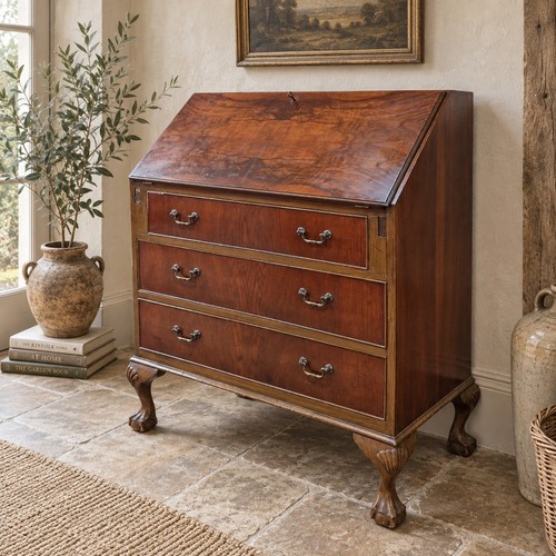 Antique walnut bureau - bureau, writing