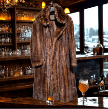 Vintage M. Prager Mink Fur Coat Brown Full Length Fashion Film Theatre Costume