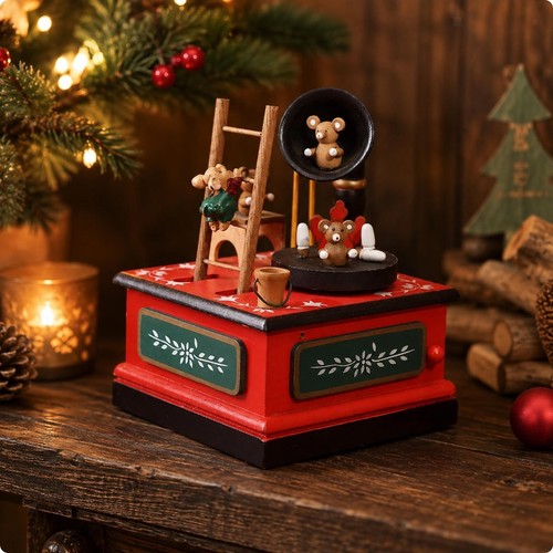 Wooden christmas desktop - wooden, music
