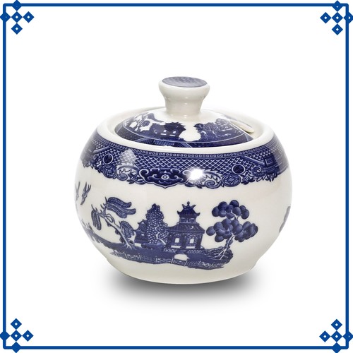 Blue willow sugar bowl - blue,