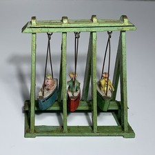 ERZGEBIRGE 3 SEAT SWING PAINTED WOOD TOY GERMAN Antique