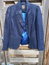 Biba Blue Linen Jacket Size 10