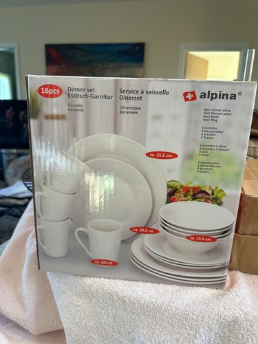 White dinner breakfast set - white,
