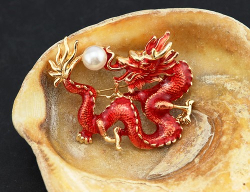 Gold plated hand painted red - hand-painted,