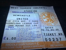 Ticket Stub Match ticket
