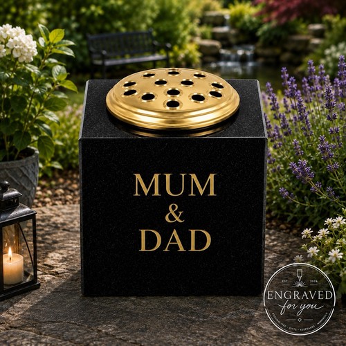 Black granite engraved - black,